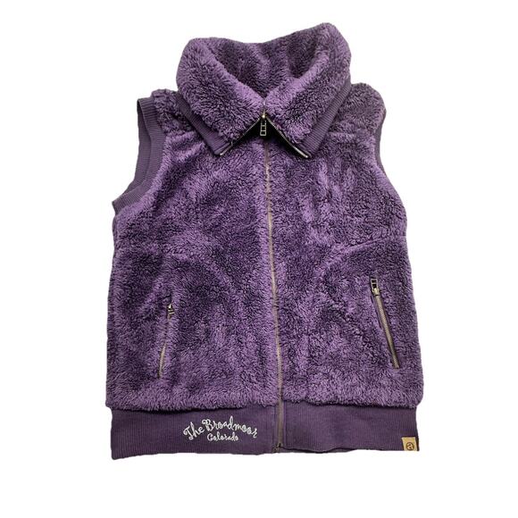 The Broadmoor Jackets & Blazers - The Broadmoor Sherpa Womens Vest Size Large Purple High Collar MRSP $90
